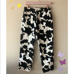 Cow Print Cider Straight Leg Jeans / Pants